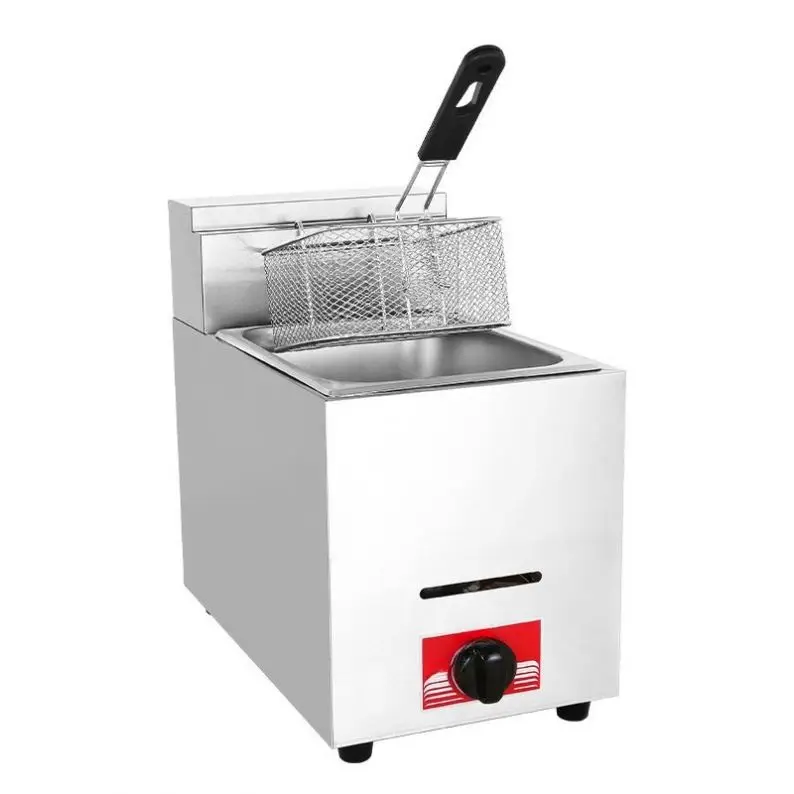 Commercial Gas Fryer Type Double Cylinder Double Screen Burger Restaurant Fryer Restaurant Equipment Thickened Batch Hair Fryer