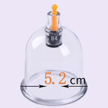 BY B03 -5.2cm thick hijama cups wholesale PS Hand pump disposable therapy vacuum cups set suction cupping massage