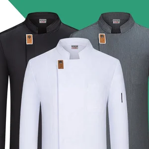 Smiling Chef Cross-Border Workwear for Women Men Twill Long Sleeve Catering Uniforms for Western Restaurant Baking Pastry