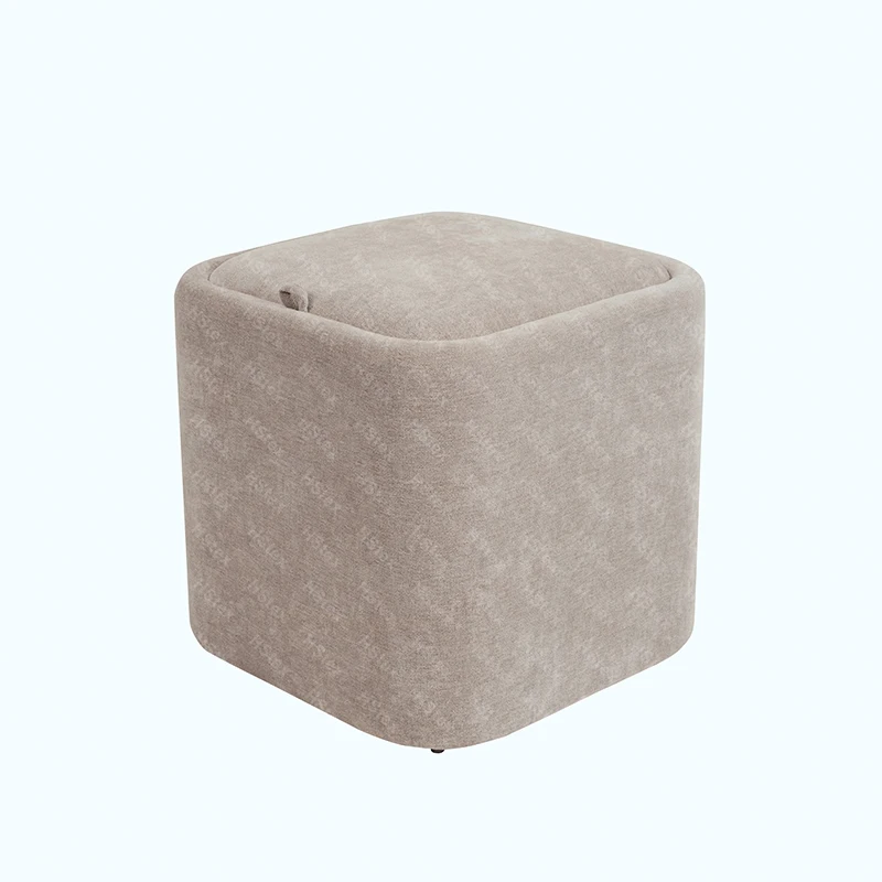 Storage Stool Soft Skin-Friendly Ottoman Velvet Upholstery Multi-Purpose Stool Seat Entry Hotel Living Room