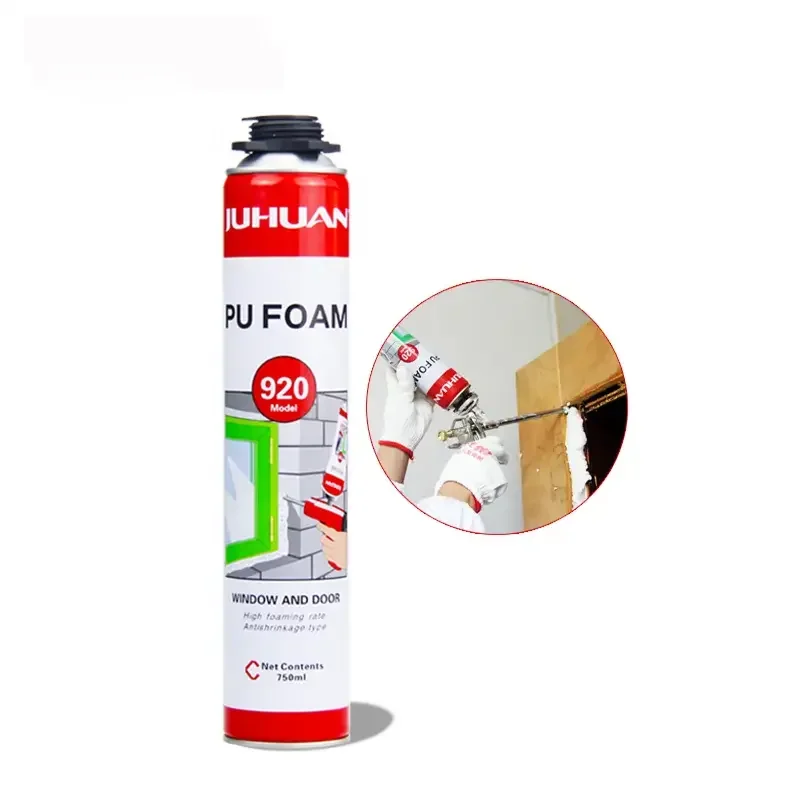 Expanding Single Component 750ml Adhesion Construction Foam Closed Cell Spray Pu Foam for Insulation