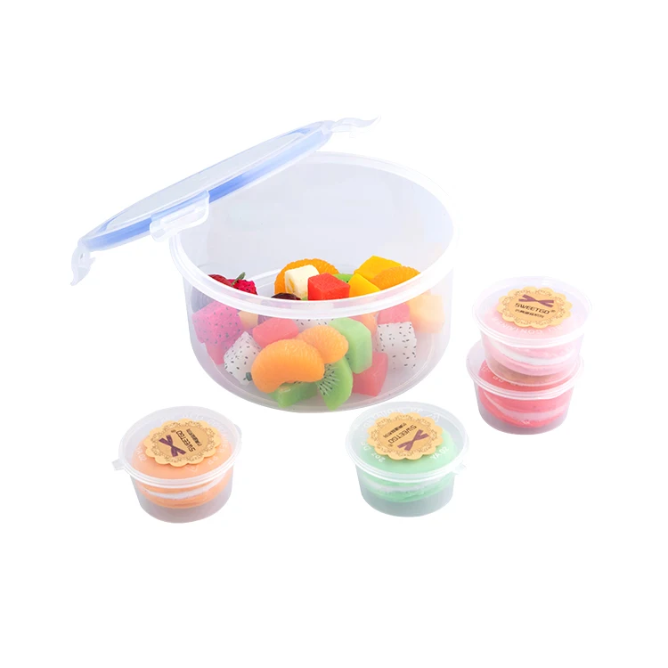 Round Bpa Free Plastic Lunch Containers Sauces Bento Box With Airtight