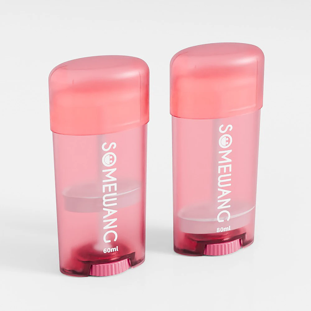 60ml/80ml PP Plastic Bottle Refillable Empty Deodorant Stick Container with Screen Printing for Gel Deodorant