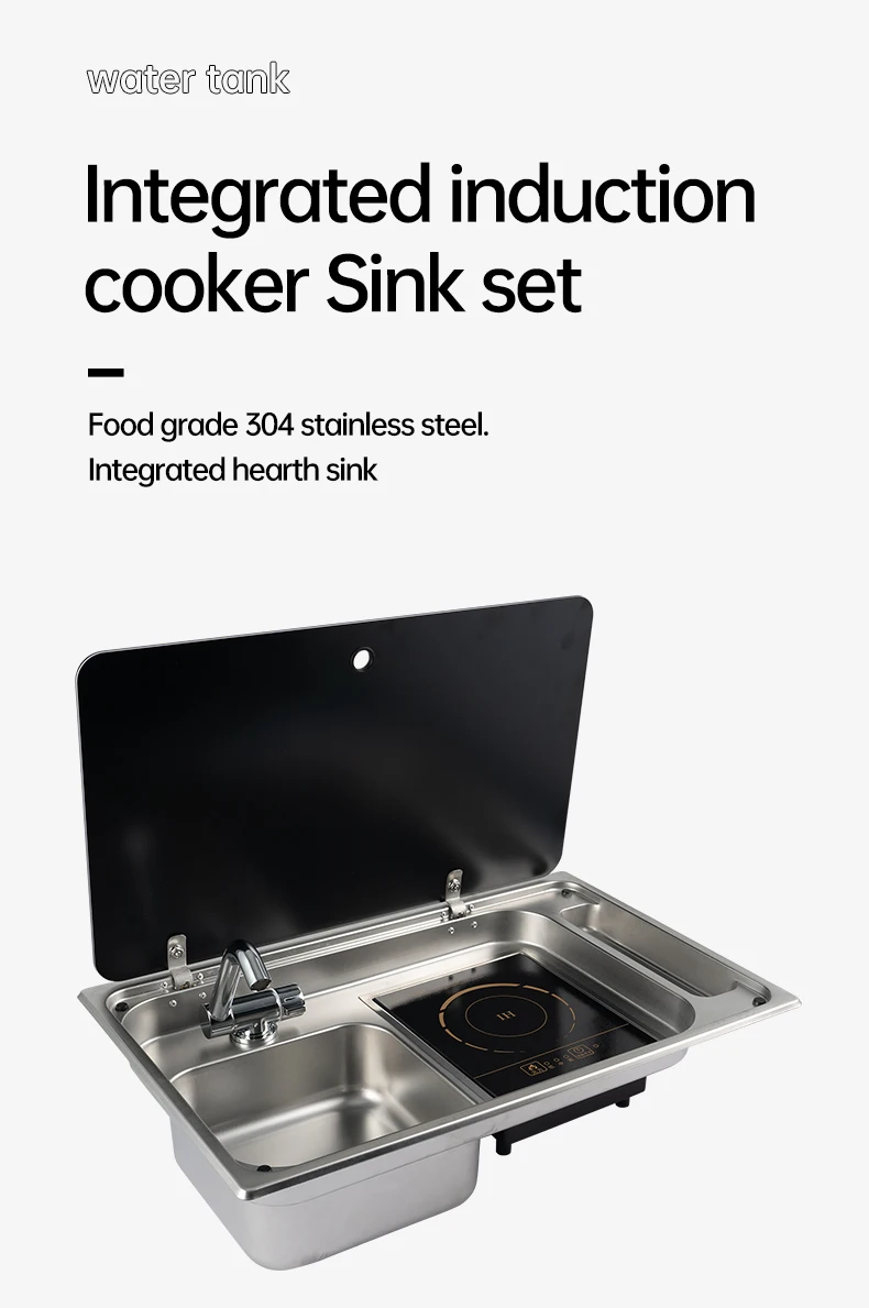 Rv Stainless Steel Stove Sink And Induction Cooker Combination Unit