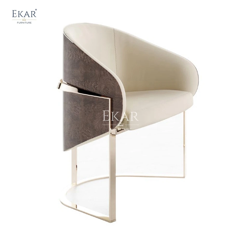 Modern Velvet Leather Dining Chair Set with Wooden Frame & Metal Legs