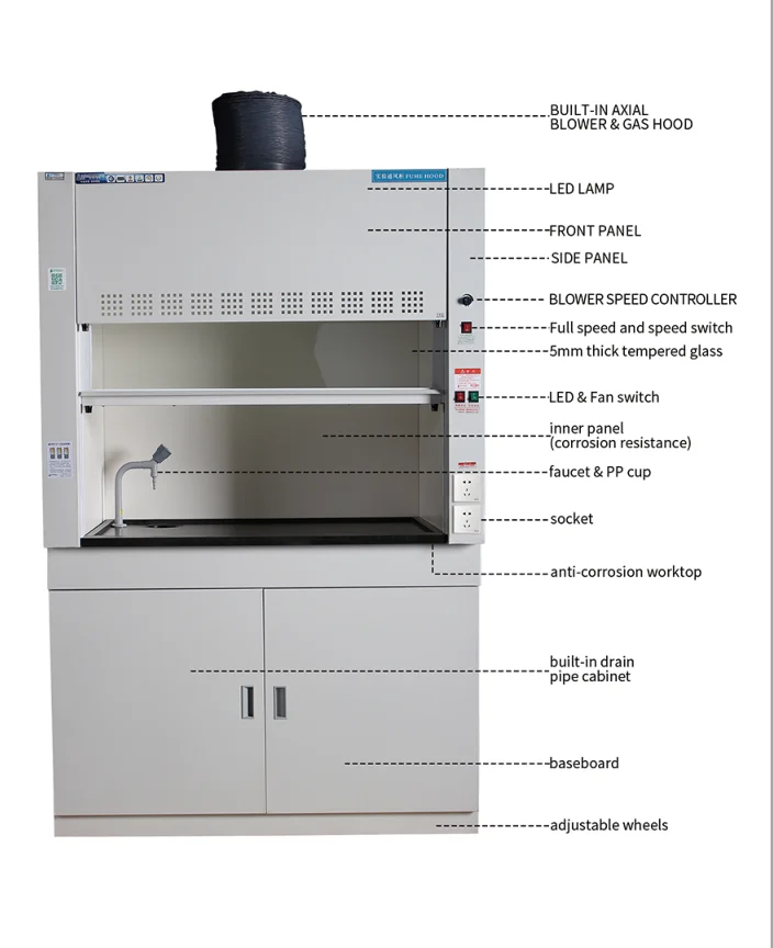 F8-PD-W1000 Intelligent Control Laboratory Fume Hood Ventilation Lab Equipment/Cupboard for Hospital Workshop OEM China Factory