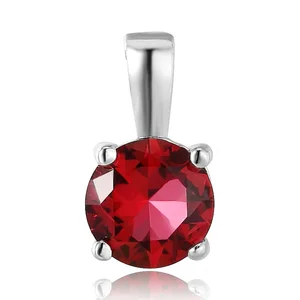 Daily Wear 925 Sterling Silver Pendants Birthstone Simple Fashion 4 Prong Setting Pendant