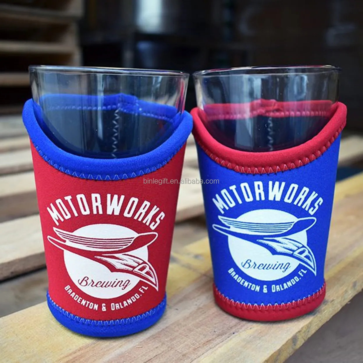 Factory Custom Reusable Schooner Glass Cooler Coolies Pint Glass Sleeve