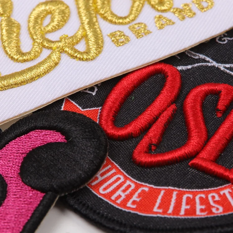 Bordados emblemas fornecedor personalizados parches 3d bordados