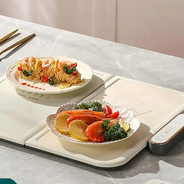 クリエイティブ サーモスタット折りたたみ式保温野菜プレート 家庭用ホットプレート 多機能連結タイプ 食事保温プレート 5
