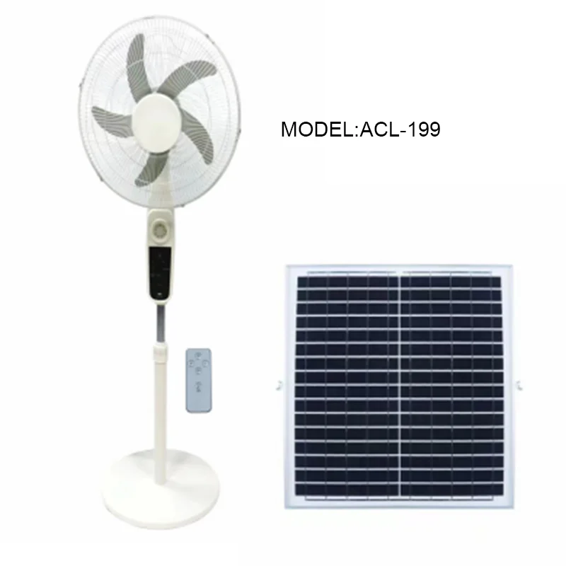 AC DC Operation 3 Gears 12 Inches 3 Blades Rechargeable Home Solar Fans ...