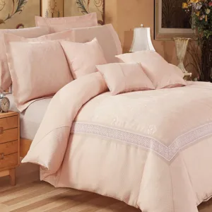 KOSMOS Bedding Jacquard Fabric Quality Lace Bed Comforter Set