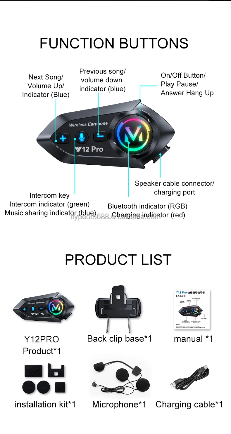 product tiypeor bluetooth helmet headset microphone waterproof noise reduction for motorcycles wireless hands on talking headset-11