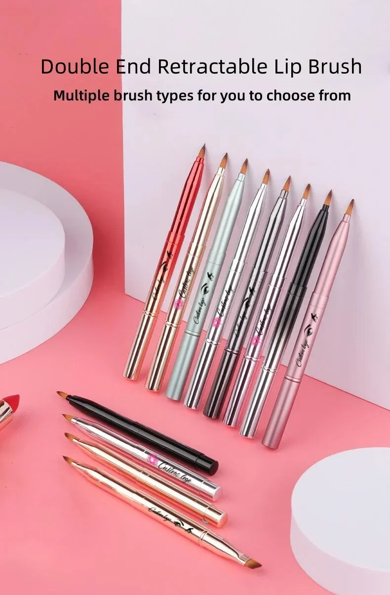 High Quality Makeup Double Head 2 In 1 Lip Brush Portable Lipstick