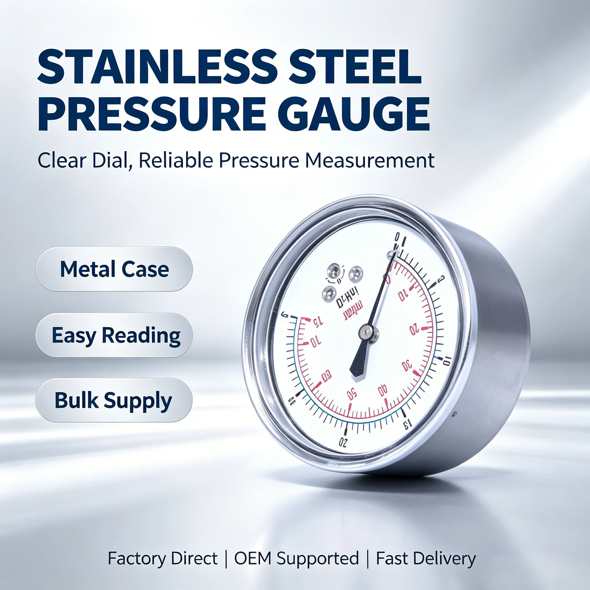 Stainless Steel Low Pressure Mpa PSI Bar Pressure Gauge Manometer