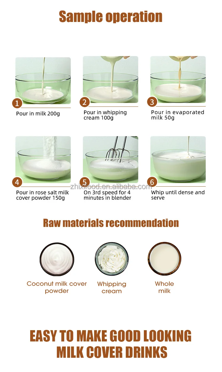 800g Rose Salt Flavor Milk Foam Powder,Milk Cover Powder For Bubble Tea