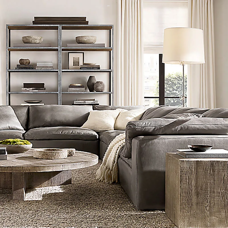 European Style Home Furniture Living Room Solid Wood Oak Round Modern