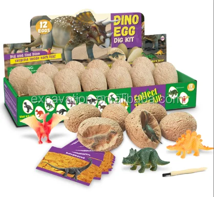 Dinosaur Egg Excavation Dig Kit Dig It Out Dinosaur Fossil Toys 12 Dino Eggs Dig Set Science Educational Kits STEM Toys for Kids