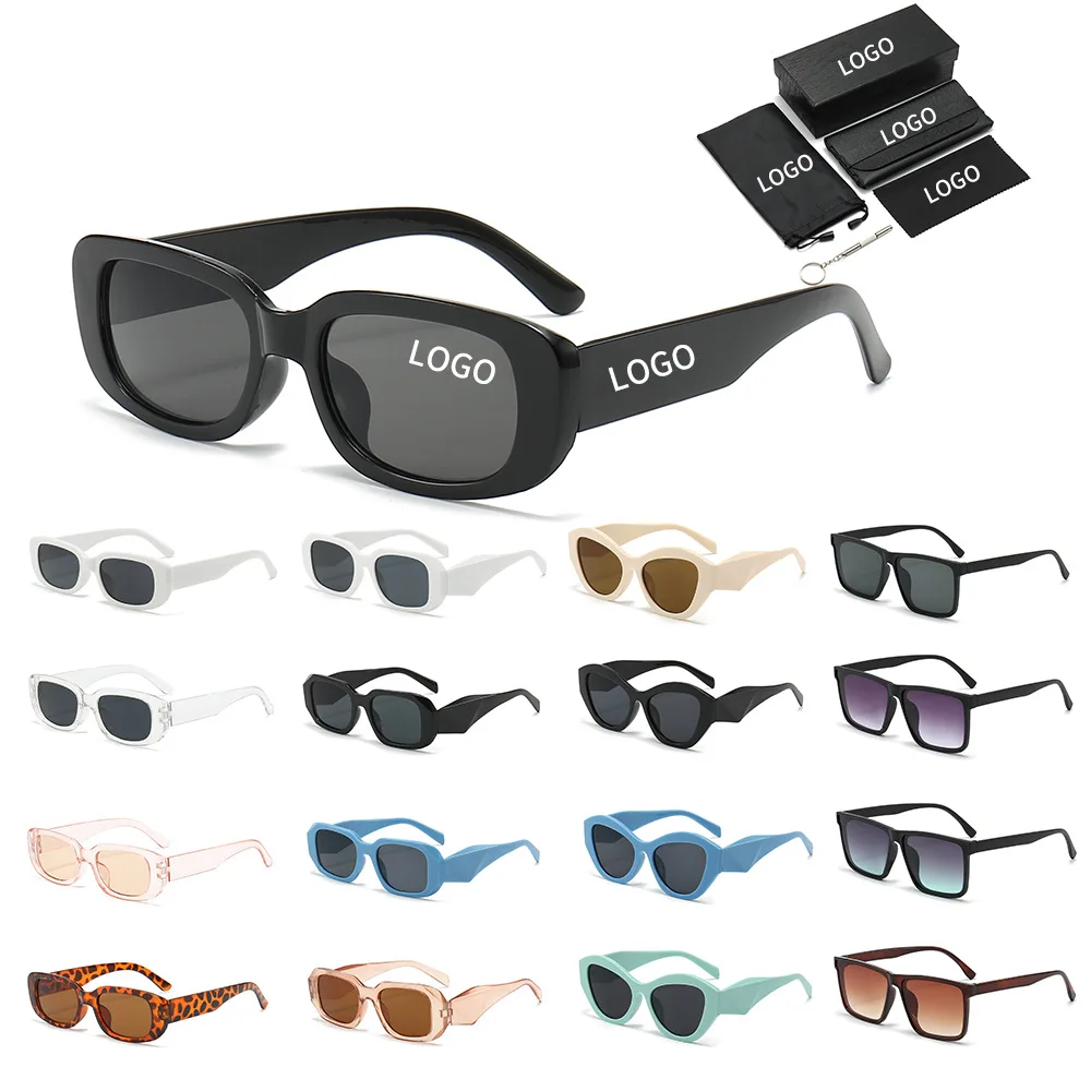 Designer Brand 2025 Rectangular Sunglasses for Men Women Popular Thick Square Custom Sunglasses Logo Promotional Business Gifts
