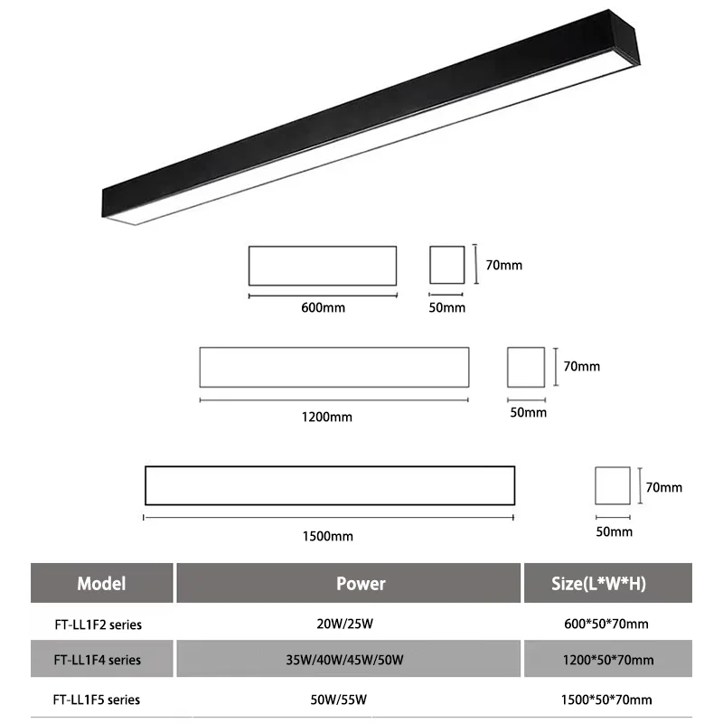 4FT 1200MM Led Hanging 35W Linear Light Office Mall Billiard Room Led Linear Light Aluminum Pendant Linear Lights