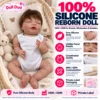 White Sleeveless Bodysuit Reclining Baby