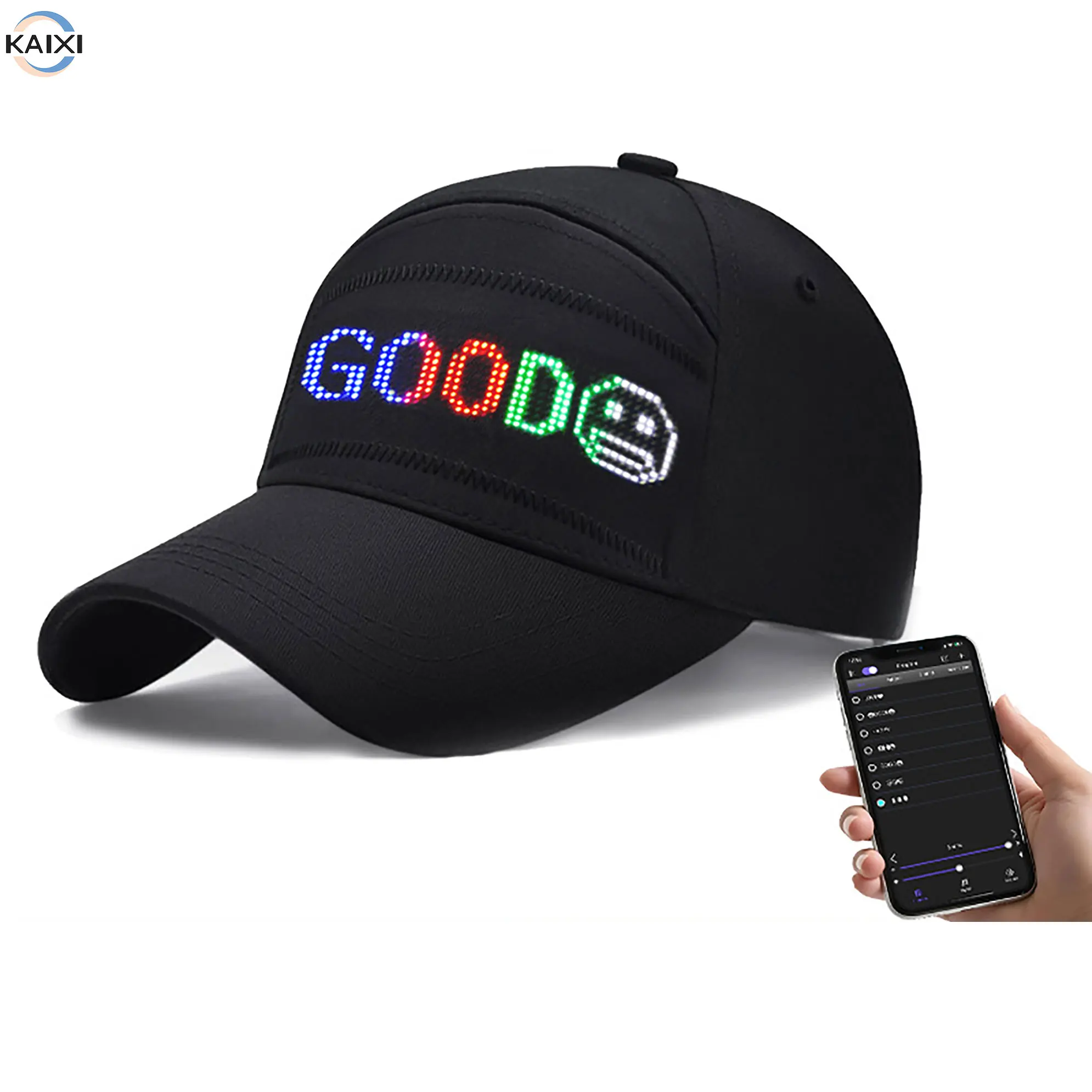 2026 New Luminous Screen LED Baseball Caps for APP Change Text PVC Material Europe America Style Outdoor Black Men Women