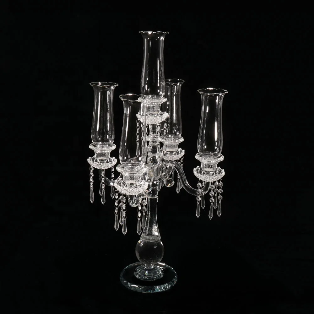 MH-Z168 5 ламп, украшение свадебного стола, хрустальный канделябр со стеклянной трубкой