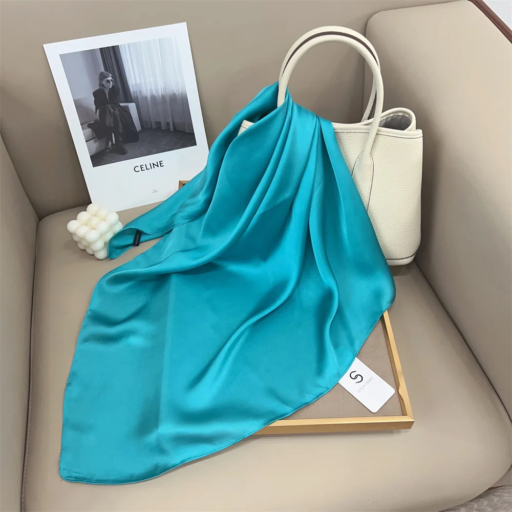 女性用卸売スクエアシルクスカーフ70x70女性50Dサテンスカーフ