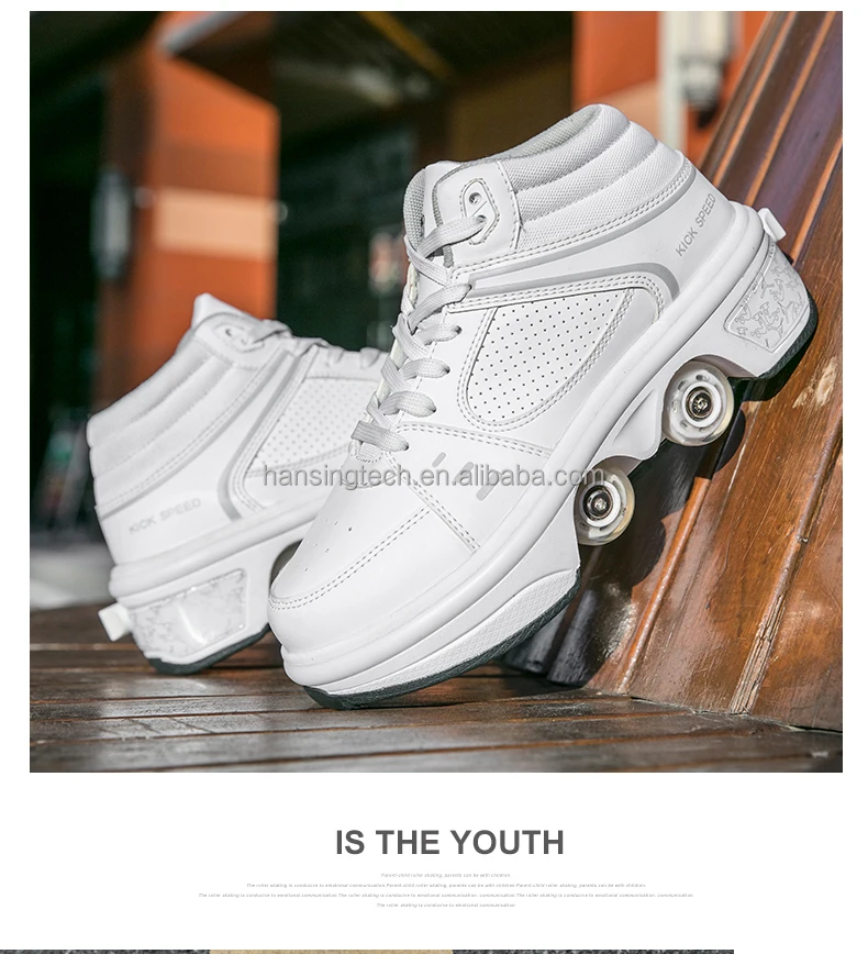 Kids Roller Shoes Boy Girl Sneakers with Wheels Become Sport Sneaker with Led for Christmas Birthday Children Gift