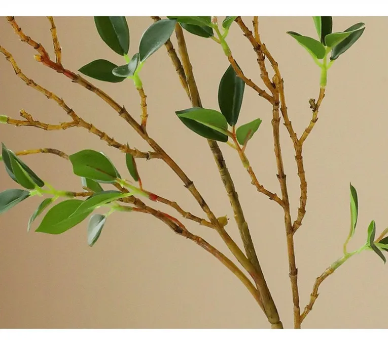 E119 Wholesale Greenery Artificial Branches Leaves Artificial Green