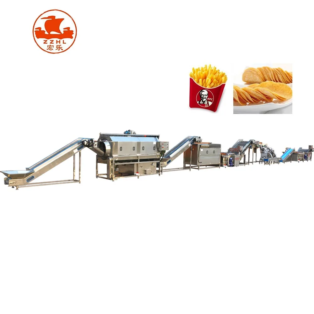 Small Fully Automatic Lays Potato Chips Making Machine Fresh Frozen Scale French Fries Machine Potato Chips Production Line