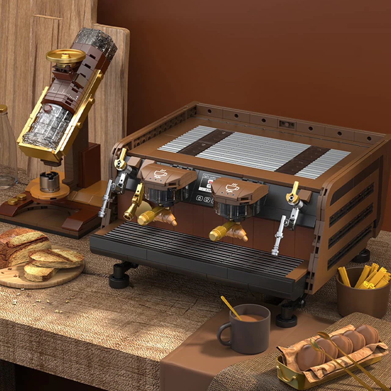 Decool Coffee Machine Coffee Bean Model Building Blocks Set Home Decoration Collection Gift for Adult/Coffee Lover