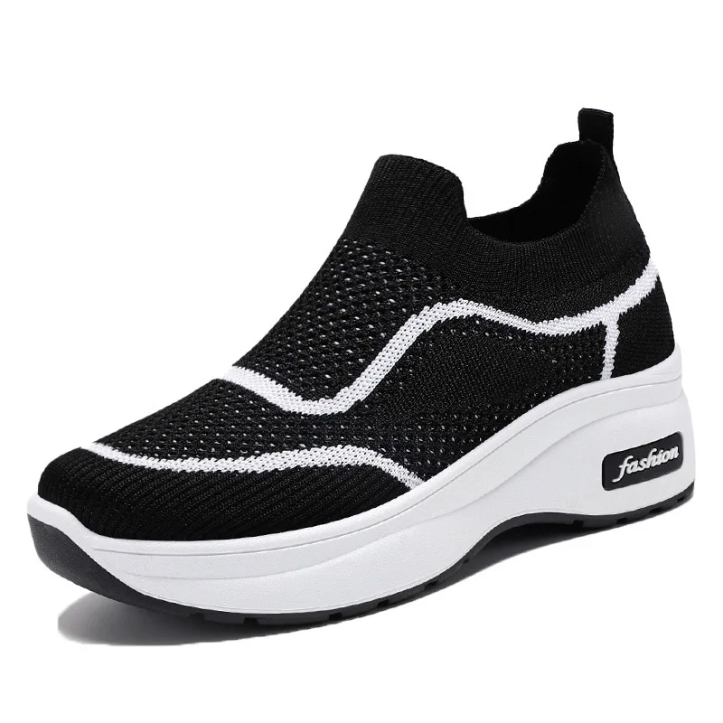 2024 new style lightweight Breathable Sneaker with Custom Logo Fabric Upper and Mesh walking style for ladies