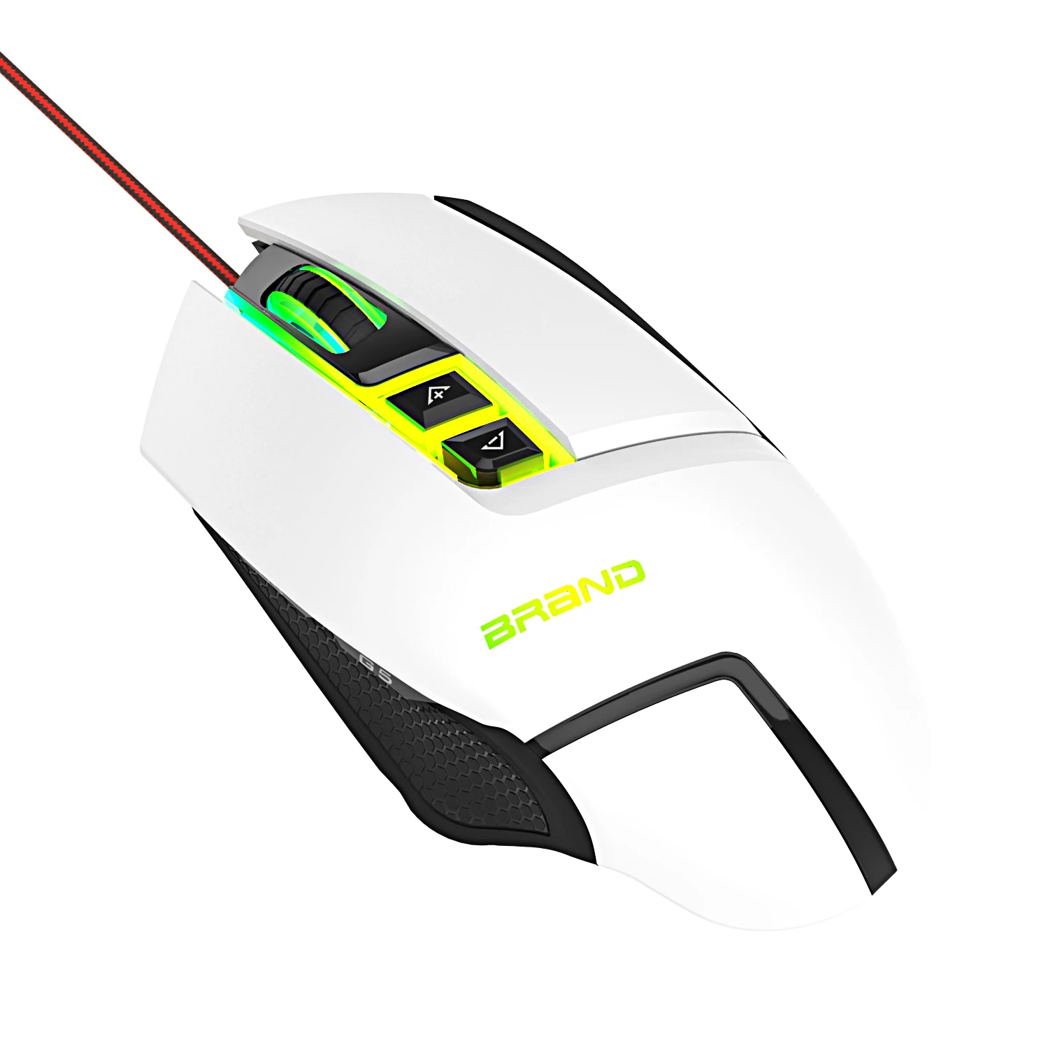 Torich Ergonomic Wired Mouse 7 Button Optical Mice 4 Adjustable DPI Levels 7 Colors RGB LED Breathing Light Fit for Notebook PC