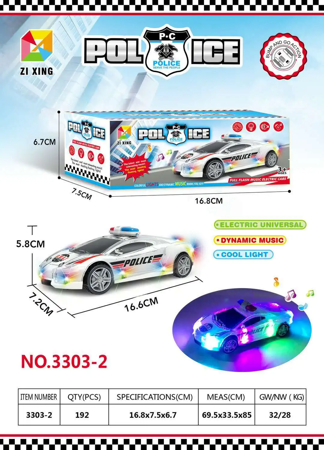 Новый трендовый сплав полицейский автомобиль Металлический Игрушечный Автомобиль со звуком и светом литой игрушки