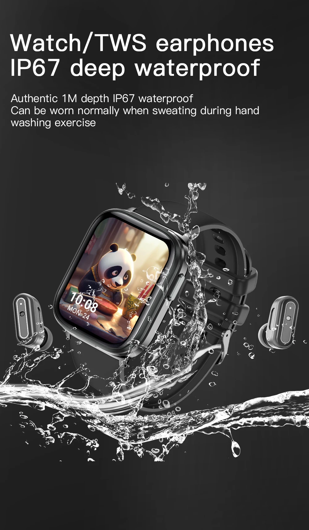 Newest Arrival 2 in 1 Wireless Smart Watch With Earbuds Headset Smart Bracelet Tws Earphones Smartwatch Earbuds