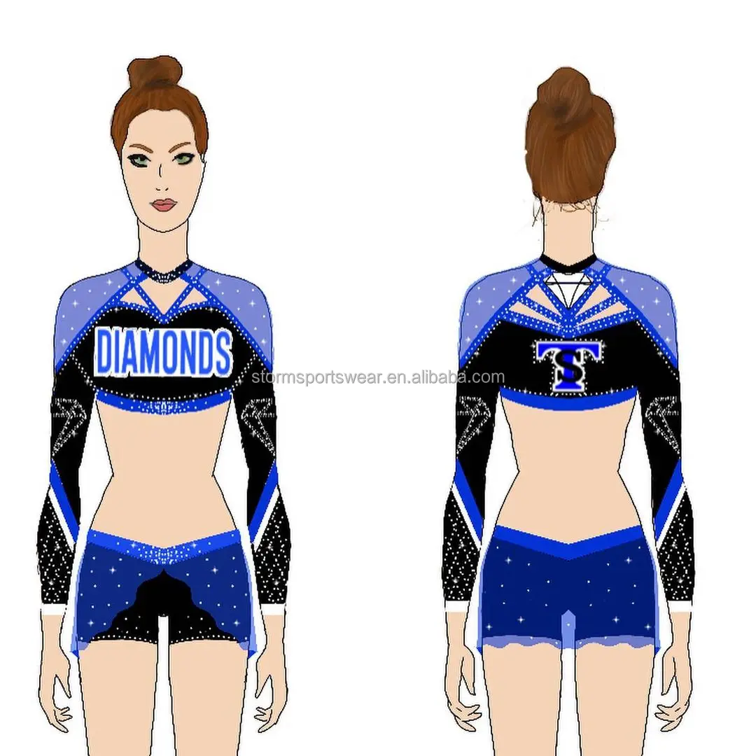 Youth Competition Cheerleading Uniforms Custom Sublimation Cheer ...