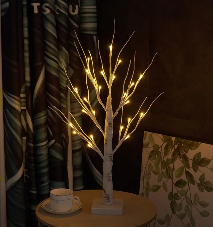 Shining LED Table Lamp Artificial Fairy Light Tree With 24 LED Decorative Bonsai Tree Lamp DIY Gifts for Easter Decorations
