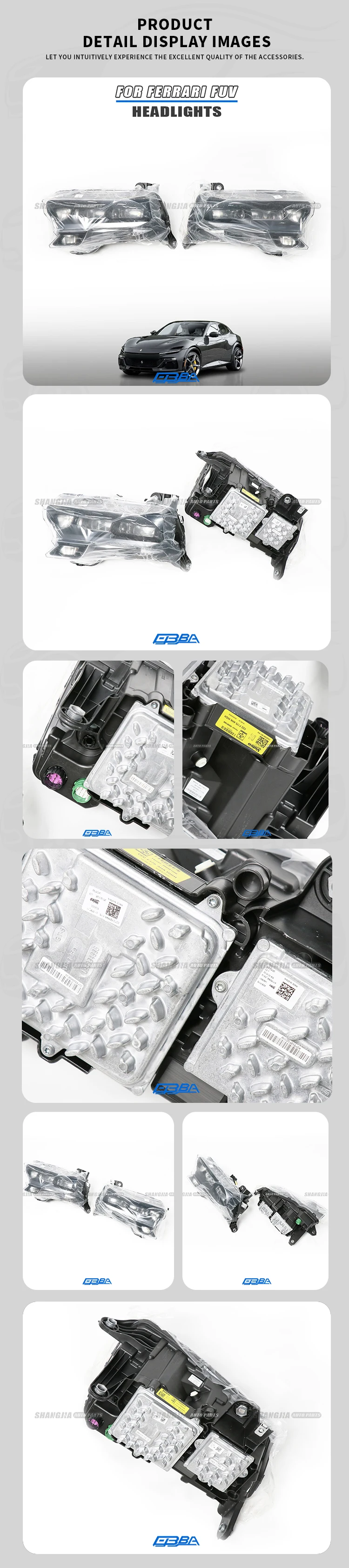 New Original PP Plastic Automotive Car Headlight For Ferrari Purosangue FUV 000901660  000901638 supplier