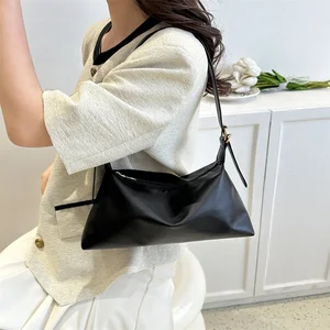 Women's Casual PU Leather Square Soft Handbags Wholesale Pure Color Underarm Crossbody Tote Shoulder Bags Fashion Simple Lady
