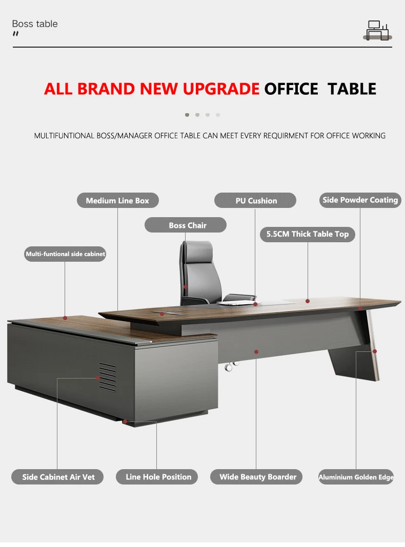 High Quality Custom Modern Design Commercial Office Furniture Desk Executive Ceo Manager Boss Luxury Office Desk Director Tables