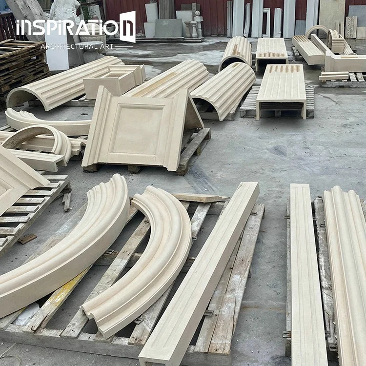 INSpiration GFRC  Manufacturers Customized Made Ancient Broken Greek Columns Artificial Sandstone  Baroque Pillars