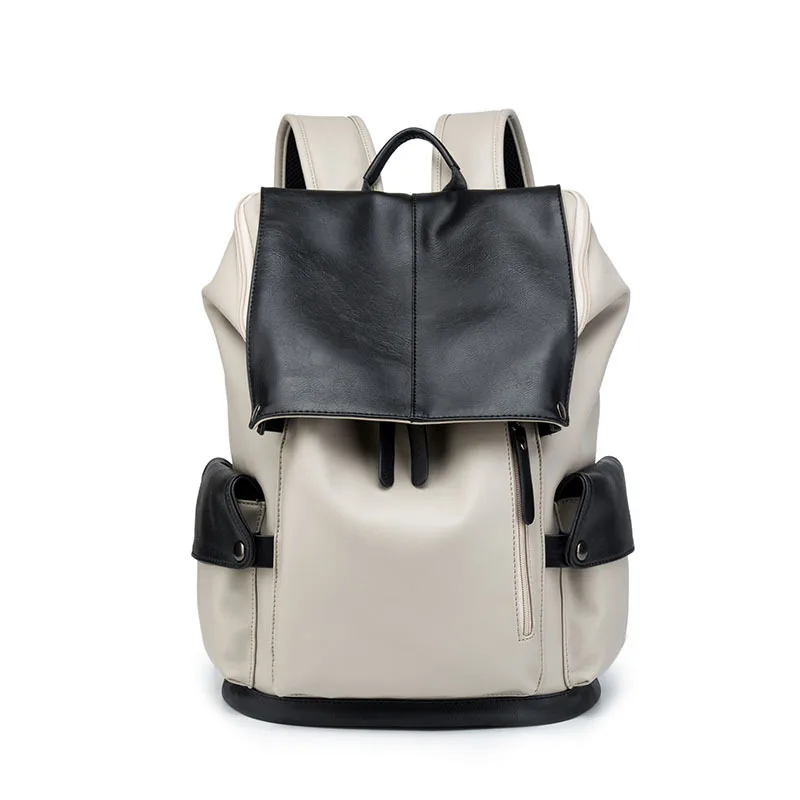 New Tiding Waterproof Soft Running Intelligent Backpack Vintage Leather for Men