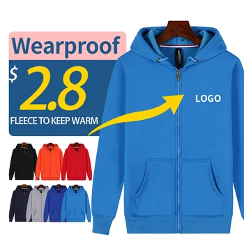 Custom logo 100% cotton men zipper hoodie sweatshirts set fleece jogger clothing blank oversize unisex pullover men's hoodies