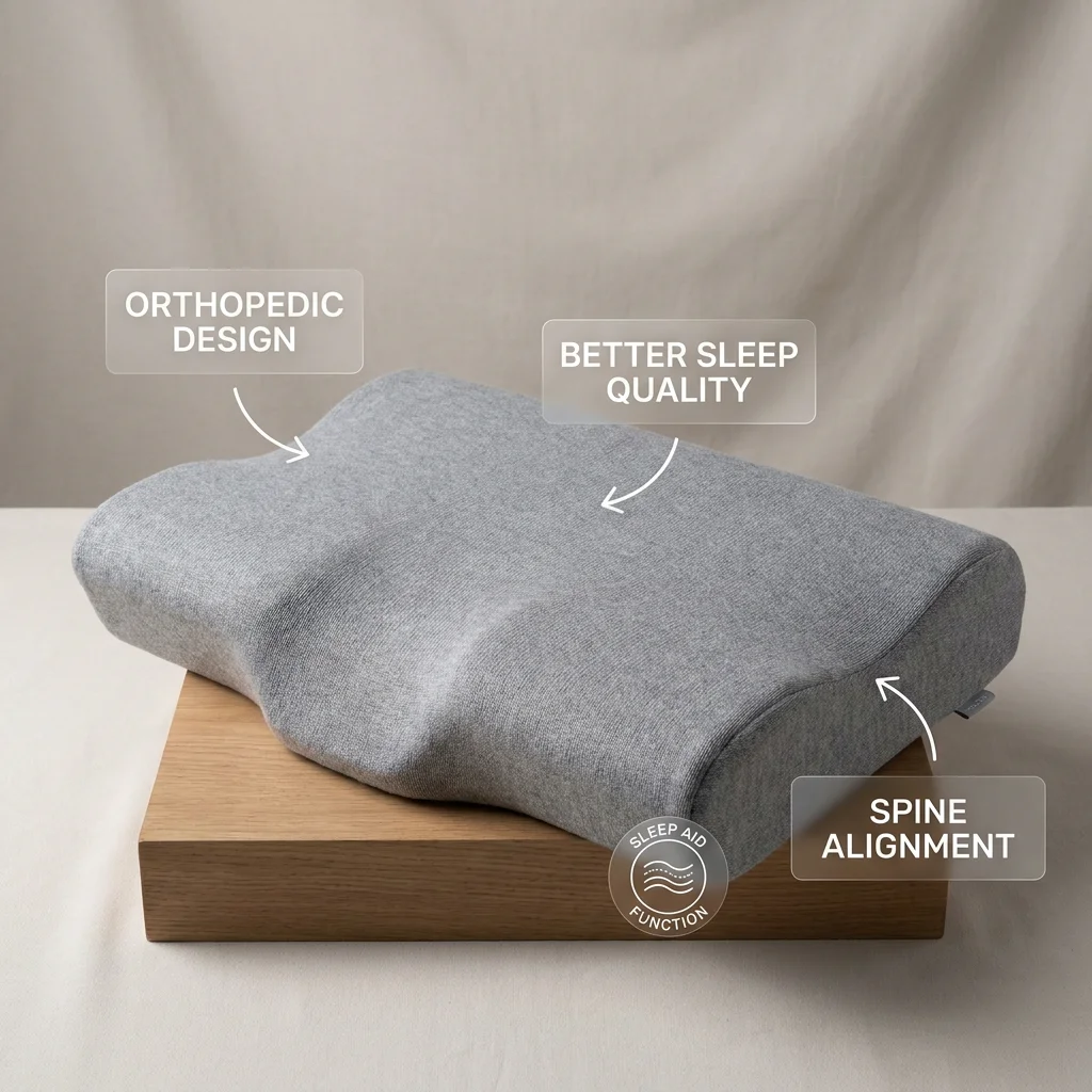 Almohada cervical ergonómica con espuma viscoelástica en contorno para dormir, almohada ortopédica tipo mariposa para alivio del dolor cervical