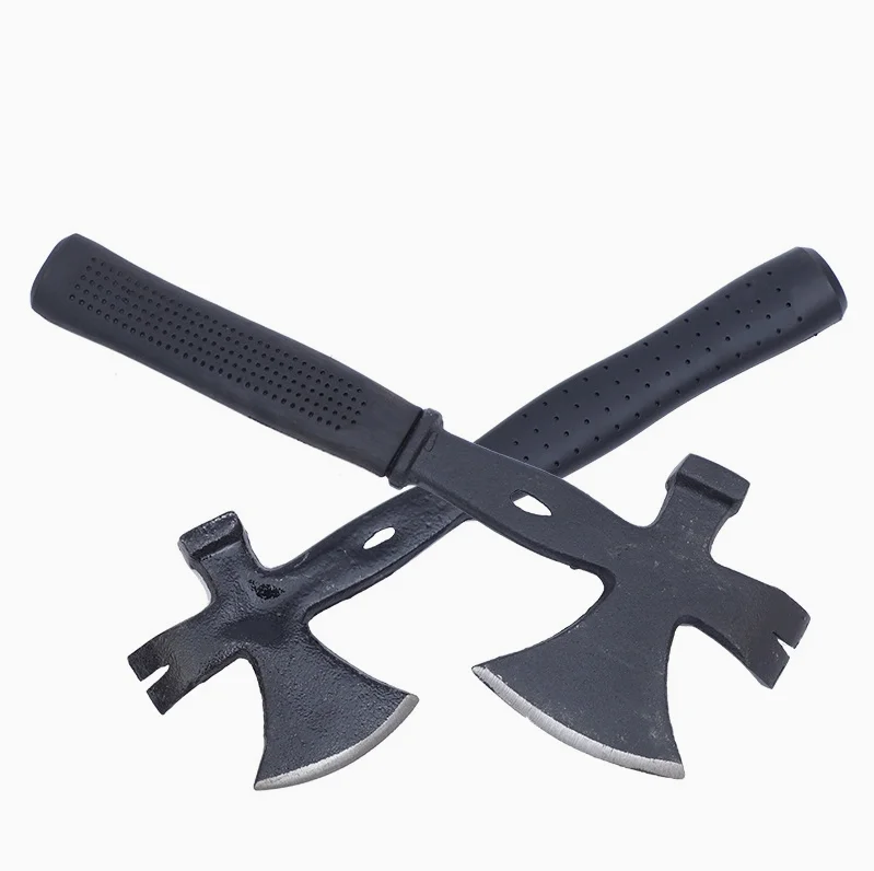 GTYPRO Industrial Grade Multi-Purpose DIY Survival Hatchet Axe Drop Forged Steel Crowbar Pry Bar with Plastic Handle