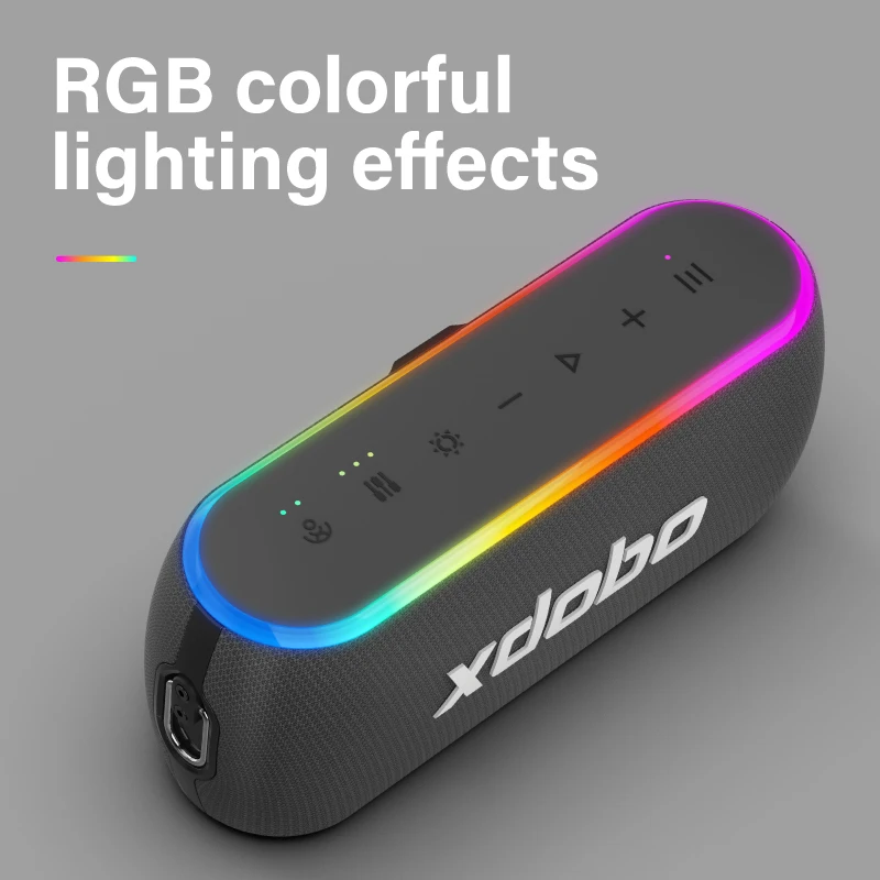 XDOBO X8 III 60W ポータブル カラフルRGBスピーカー IPX7 防水 TWS