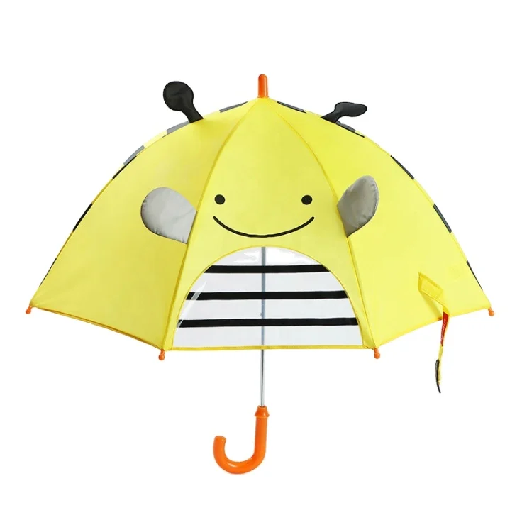 Cartoon Animal Shape Kids Umbrella Polyester Material 90cm Open Diameter Rainproof Back to School Use Custom Printing