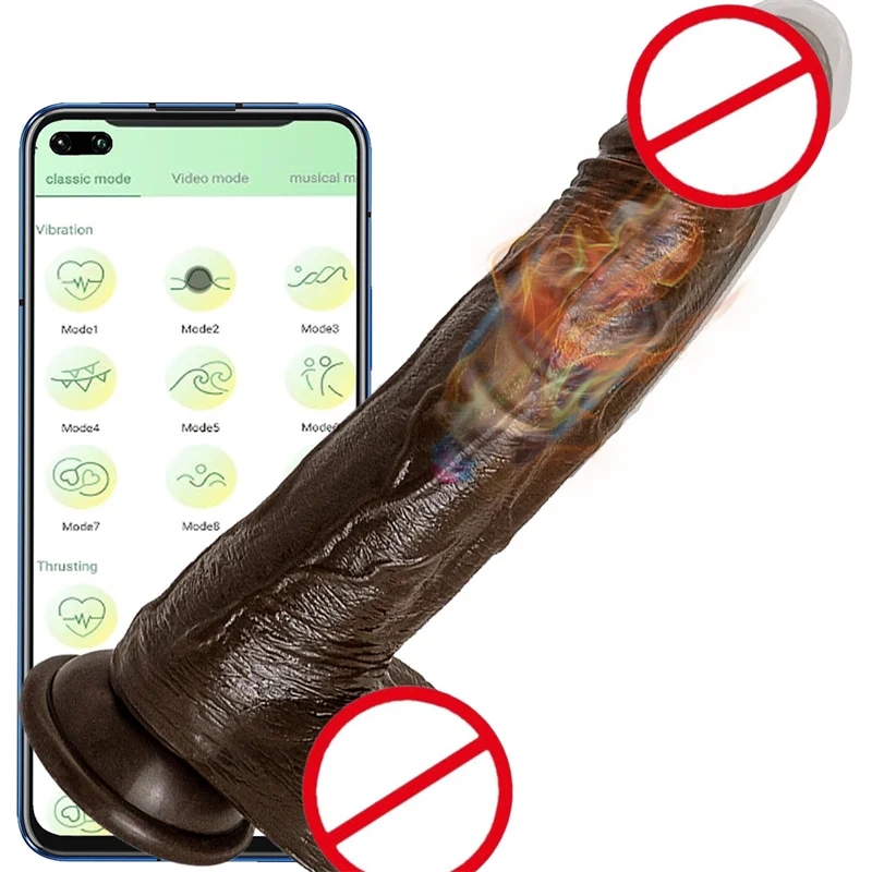 4 in 1 App Control Thrusting Realistic Dildo 10 Modes Telescopic Rotation  Dildo Vibrator Adult Sex Toys for Women 12 Inch