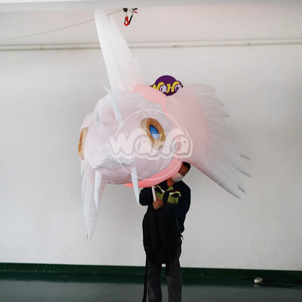 Lifting Inflatable Fish With Led Light Inflatable Animal Mascot Cartoon ...